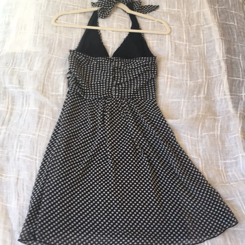 Vintage Polka Dot Halter Knee-Length Dress - Small - Picture 4 of 12